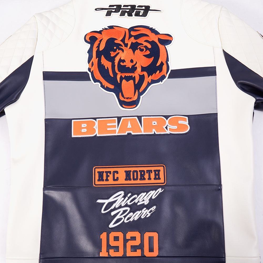 CHICAGO BEARS MEN'S LEATHER JACKET MOTO JACKET