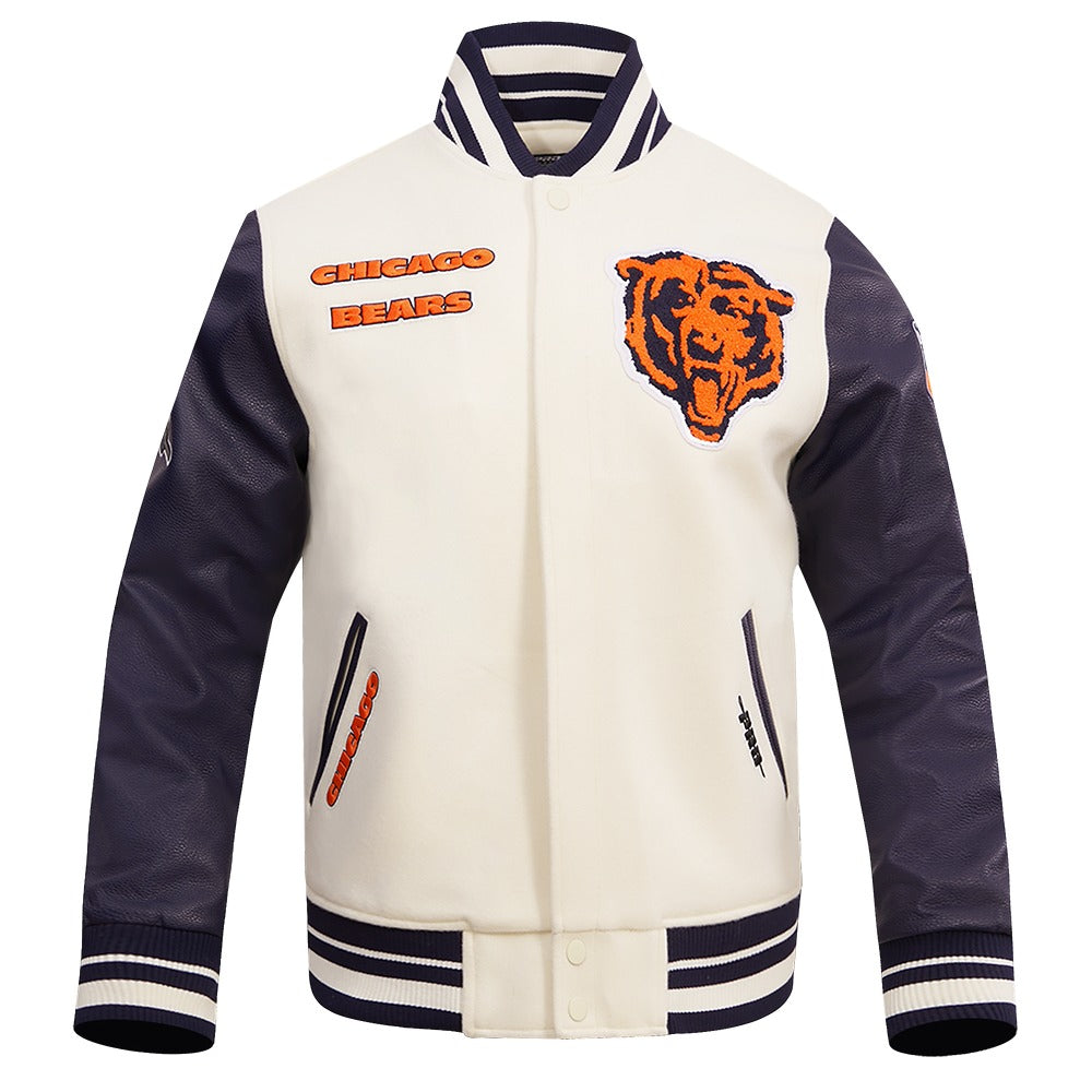 CHICAGO BEARS RETRO CLASSIC RIB WOOL VARSITY JACKET