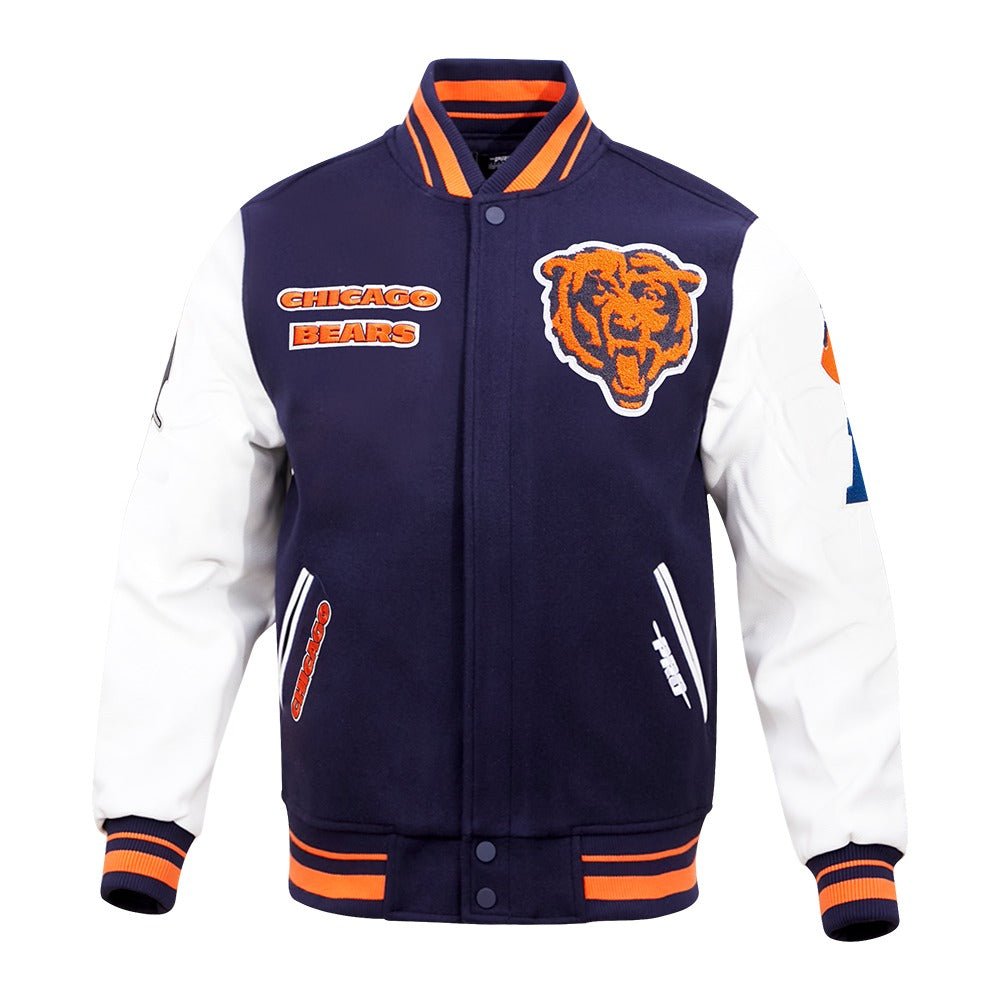 CHICAGO BEARS RETRO CLASSIC RIB WOOL VARSITY JACKET