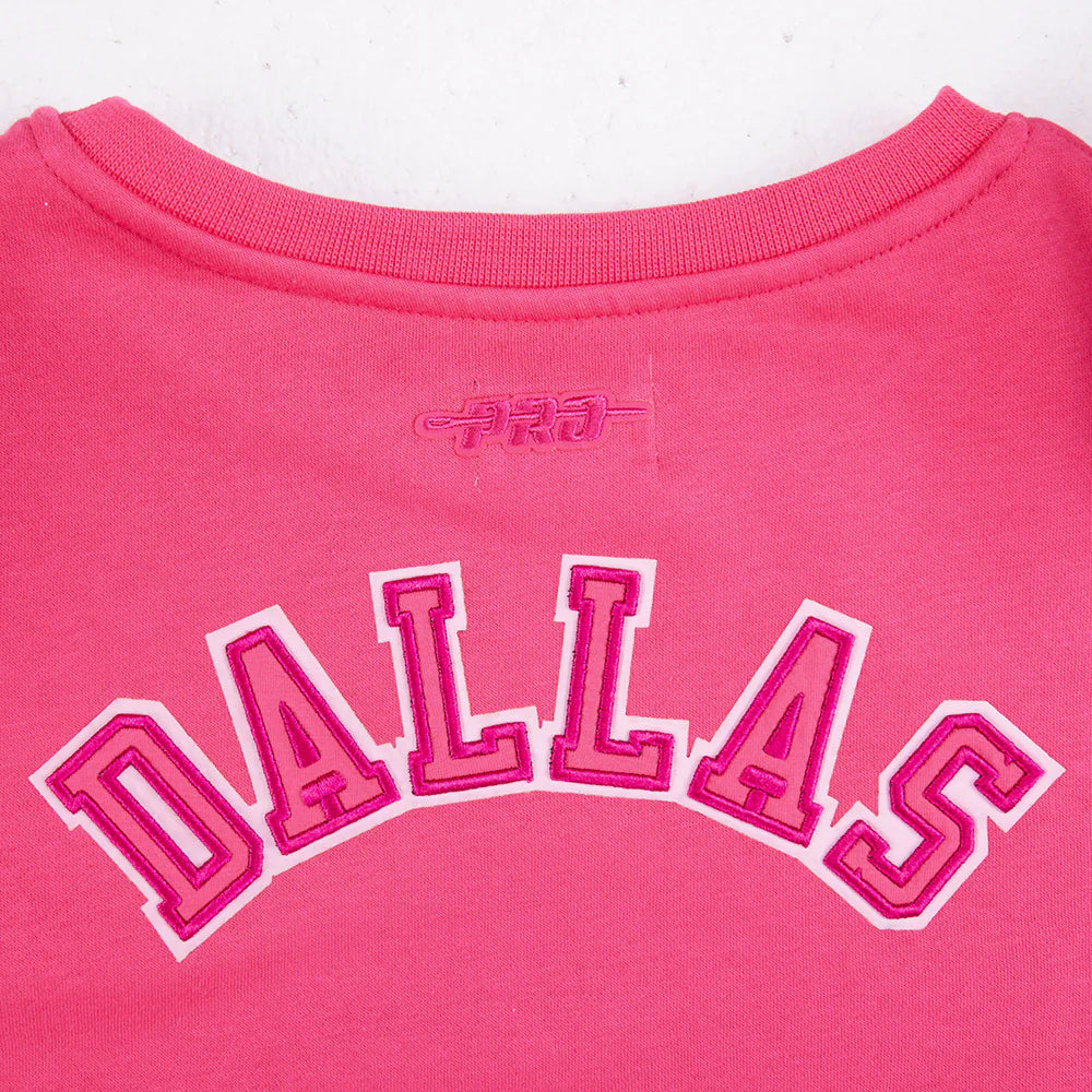 NFL DALLAS COWBOYS TRIPLE PINK BIG GIRLS FLEECE CREWNECK