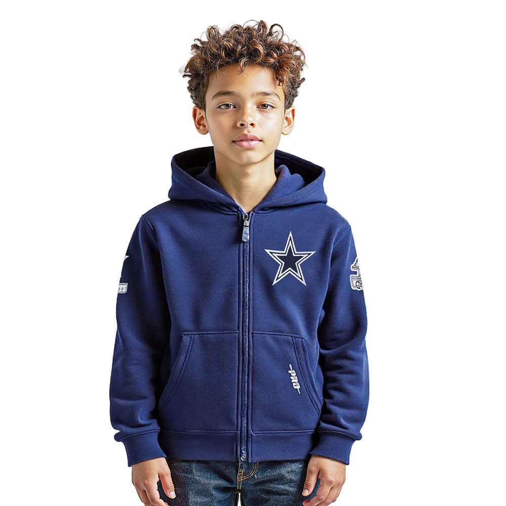 NFL DALLAS COWBOYS CLASSIC LITTLE BOYS FLEECE FULL ZIP HOODIE
