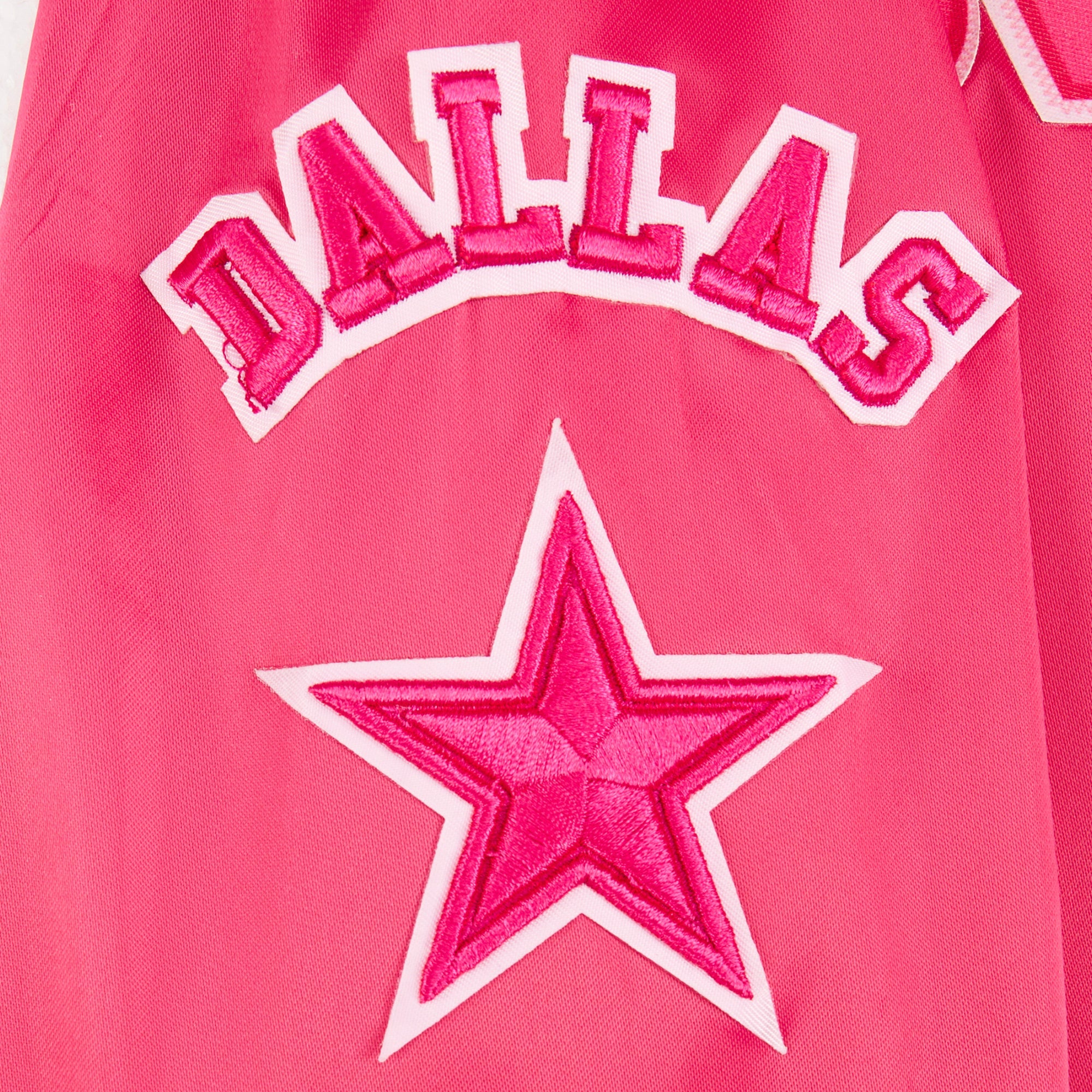 NFL DALLAS COWBOYS TRIPLE PINK LITTLE GIRLS SATIN JACKET