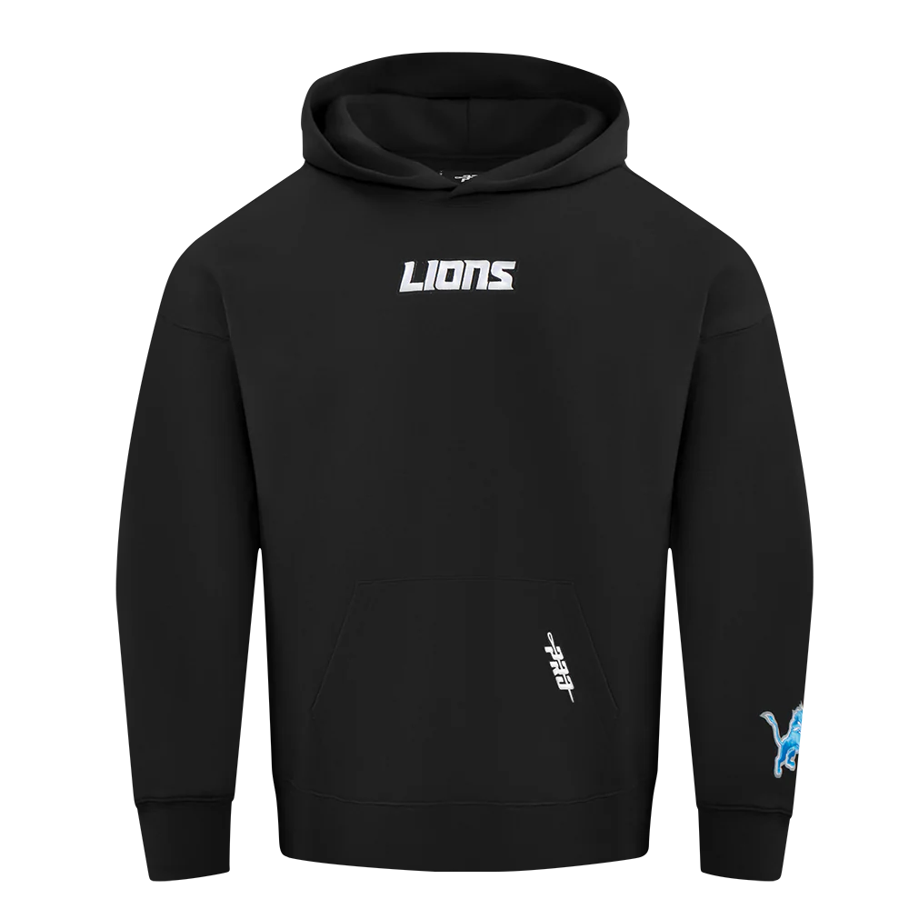 NFL DETROIT LIONS WINGSPAN MEN'S DROP SHOULDER FLEECE PULLOVER HOODIE