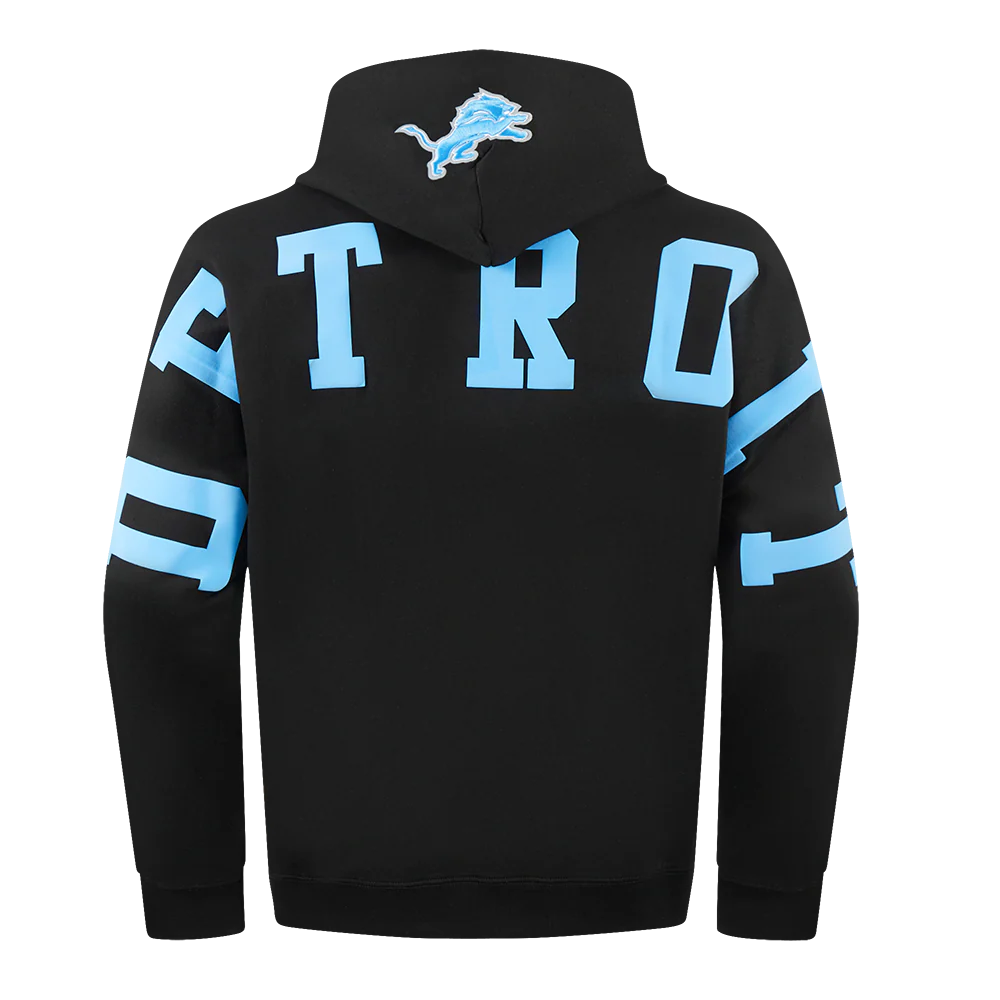 NFL DETROIT LIONS WINGSPAN MEN'S DROP SHOULDER FLEECE PULLOVER HOODIE