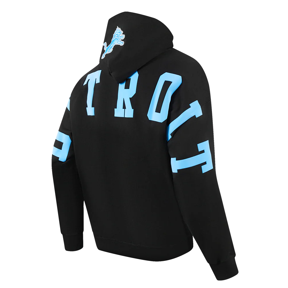 NFL DETROIT LIONS WINGSPAN MEN'S DROP SHOULDER FLEECE PULLOVER HOODIE