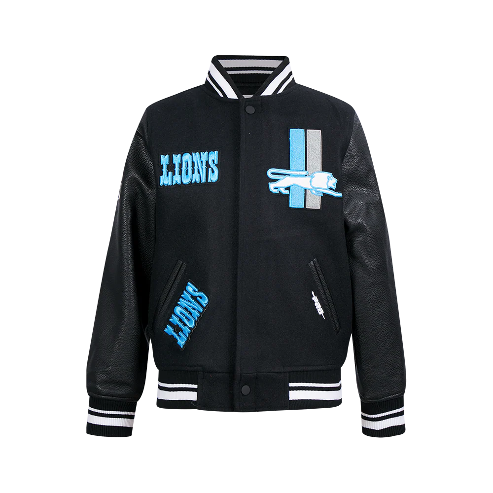NFL DETROIT LIONS RETRO CLASSIC BIG BOYS RIB WOOL VARSITY JACKET