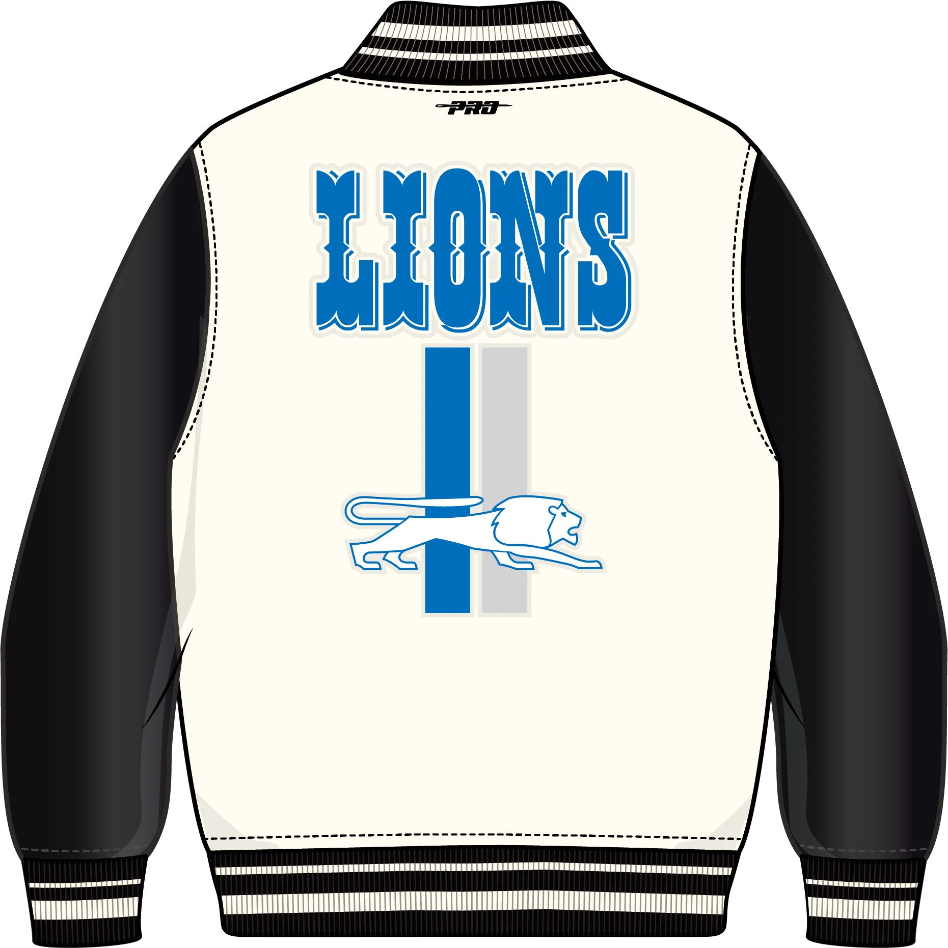 NFL DETROIT LIONS RETRO CLASSIC BIG BOYS RIB WOOL VARSITY JACKET