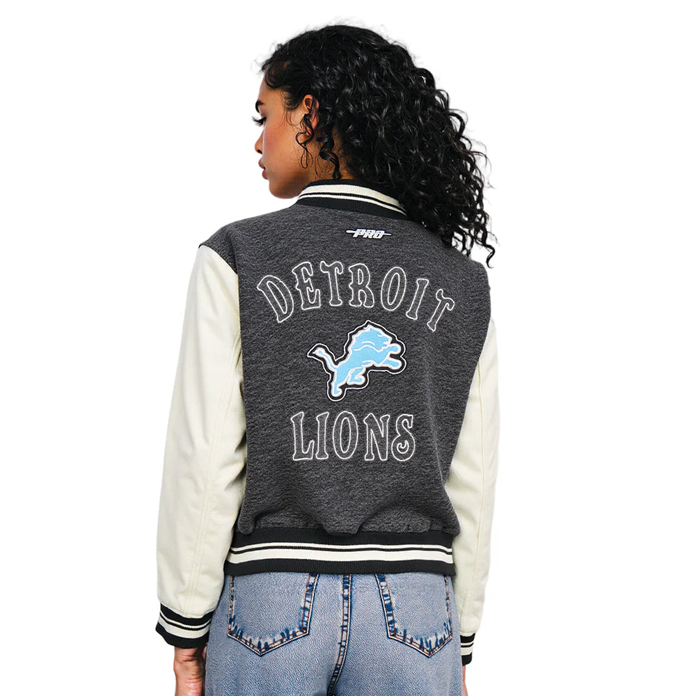 NFL DETROIT LIONS REBEL ATHLETICS WOMEN'S DENIM JACKET