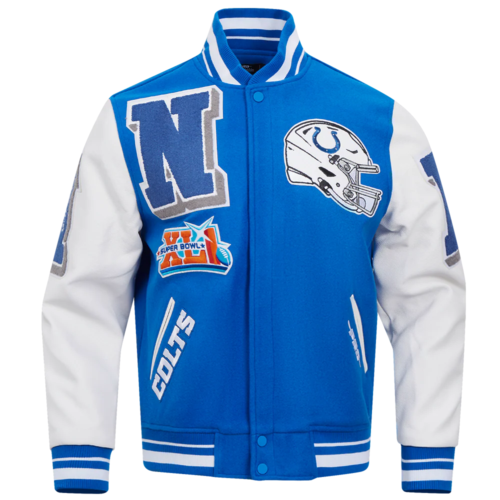 NFL INDIANAPOLIS COLTS MASHUP RIB WOOL MEN'S VARSITY JACKET