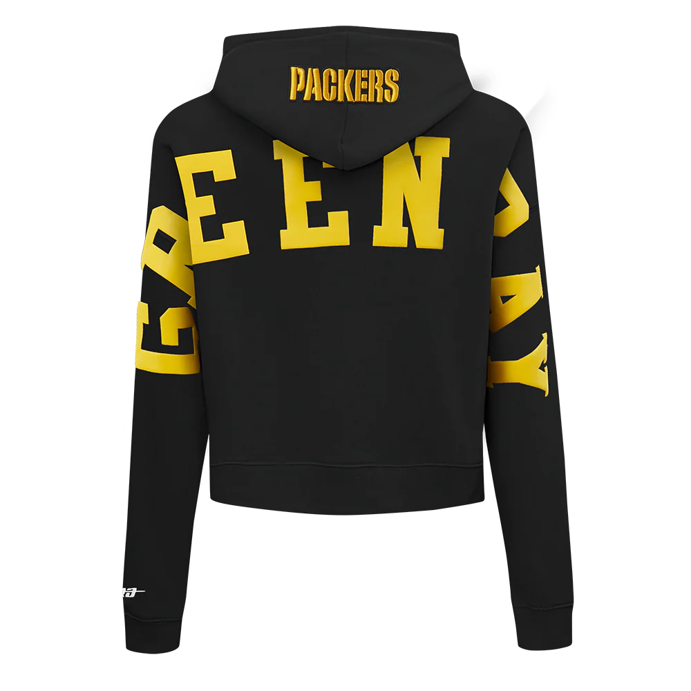 NFL GREEN BAY PACKERS WINGSPAN WOMEN'S FLC CROPPED PO HOODIE