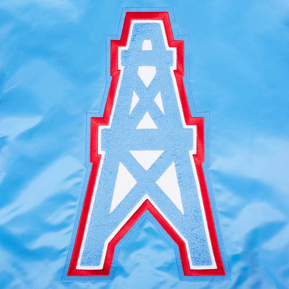 NFL HOUSTON OILERS RETRO CLASSIC MEN'S RIB SATIN JACKET