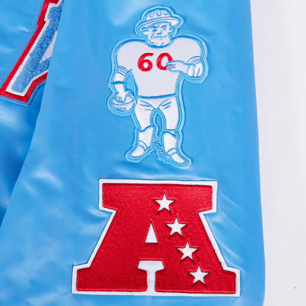 NFL HOUSTON OILERS RETRO CLASSIC MEN'S RIB SATIN JACKET