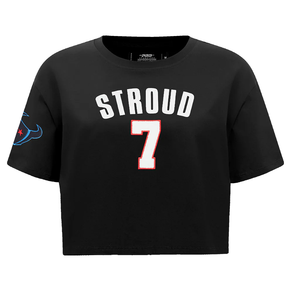 NFL HOUSTON TEXANS CJ STROUD #7 CLASSIC WOMEN'S SINGLE JERSEY BOXY TEE