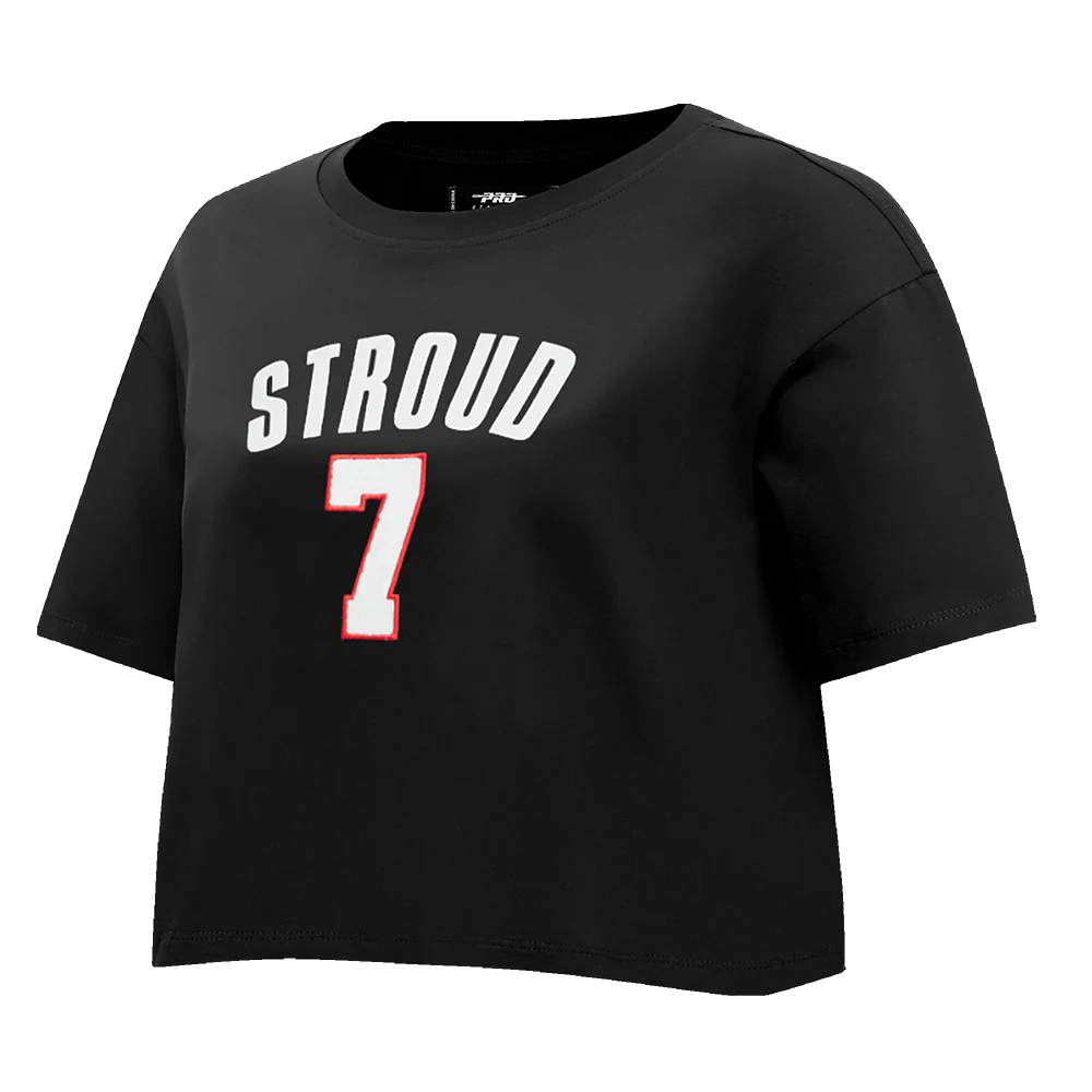NFL HOUSTON TEXANS CJ STROUD #7 CLASSIC WOMEN'S SINGLE JERSEY BOXY TEE