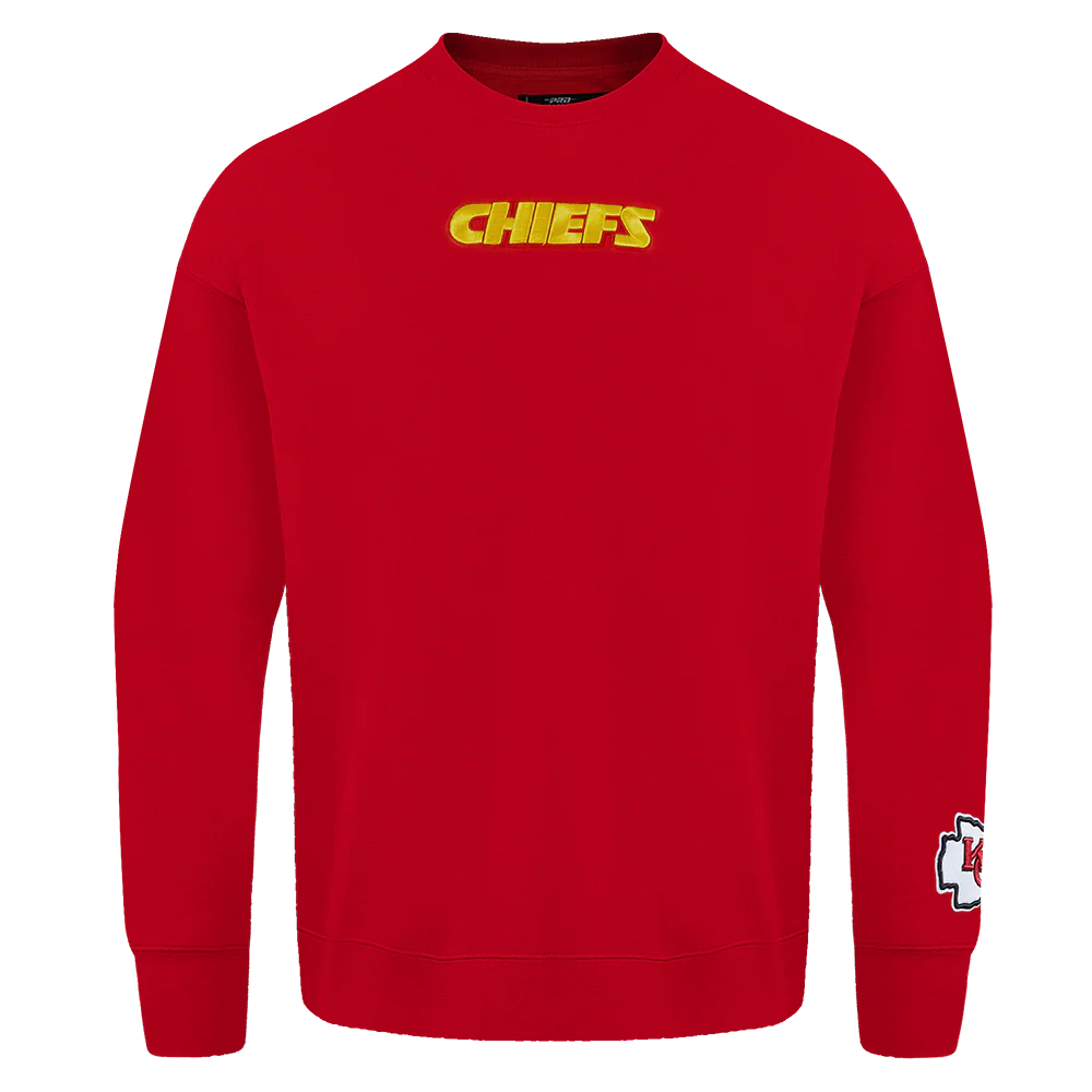 NFL KANSAS CITY CHIEFS WINGSPAN MEN'S DROP SHOULDER FLEECE CREWNECK