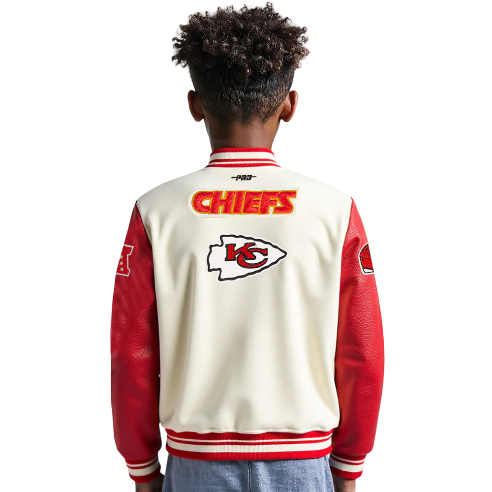 NFL KANSAS CITY CHIEFS RETRO CLASSIC BIG BOYS RIB WOOL VARSITY JACKET