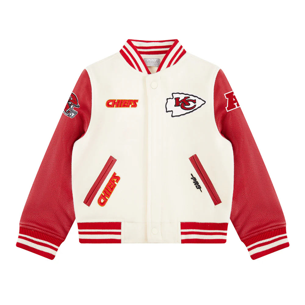 NFL KANSAS CITY CHIEFS RETRO CLASSIC LITTLE BOYS RIB WOOL VARSITY JACKET