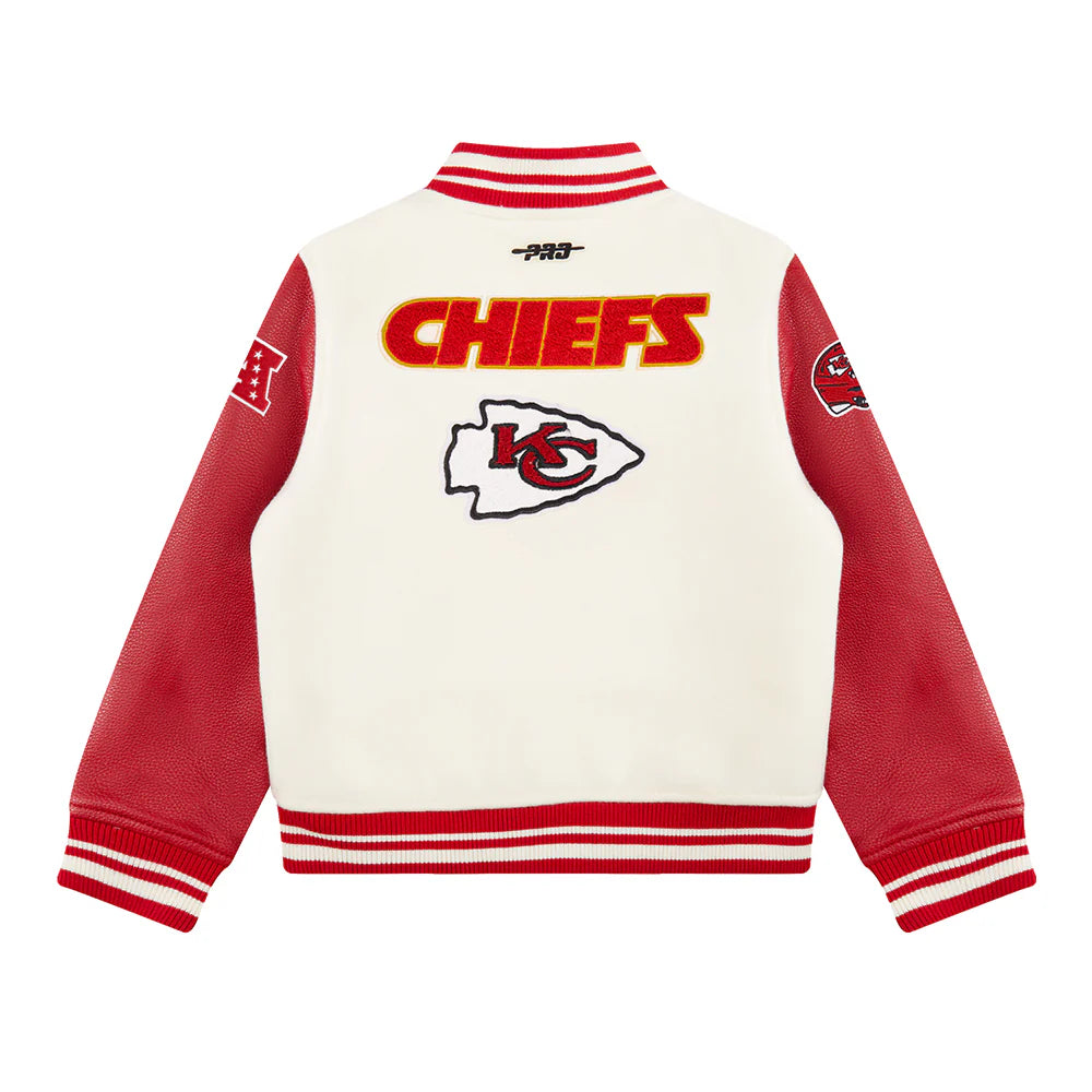 NFL KANSAS CITY CHIEFS RETRO CLASSIC LITTLE BOYS RIB WOOL VARSITY JACKET