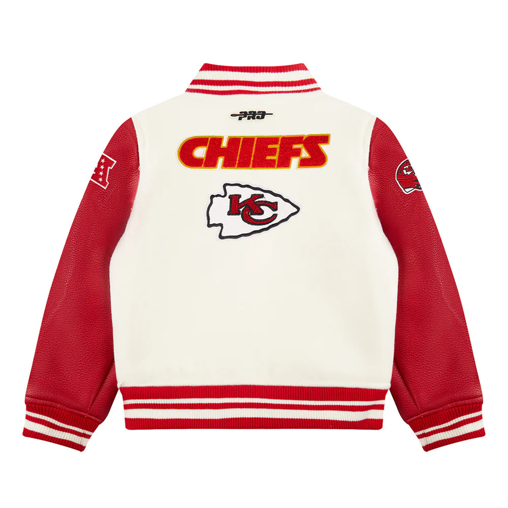 NFL KANSAS CITY CHIEFS RETRO CLASSIC TODDLER BOYS RIB WOOL VARSITY JACKET