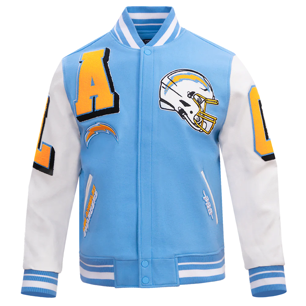NFL LOS ANGELES CHARGERS MASHUP MEN'S RIB WOOL VARSITY JACKET