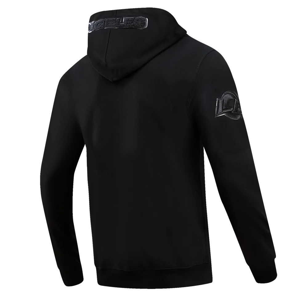 NFL LOS ANGELES RAMS TRIPLE BLACK FULL ZIP HOODIE