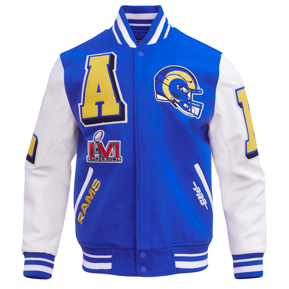 NFL LOS ANGELES RAMS MASHUP MEN'S RIB WOOL VARSITY JACKET