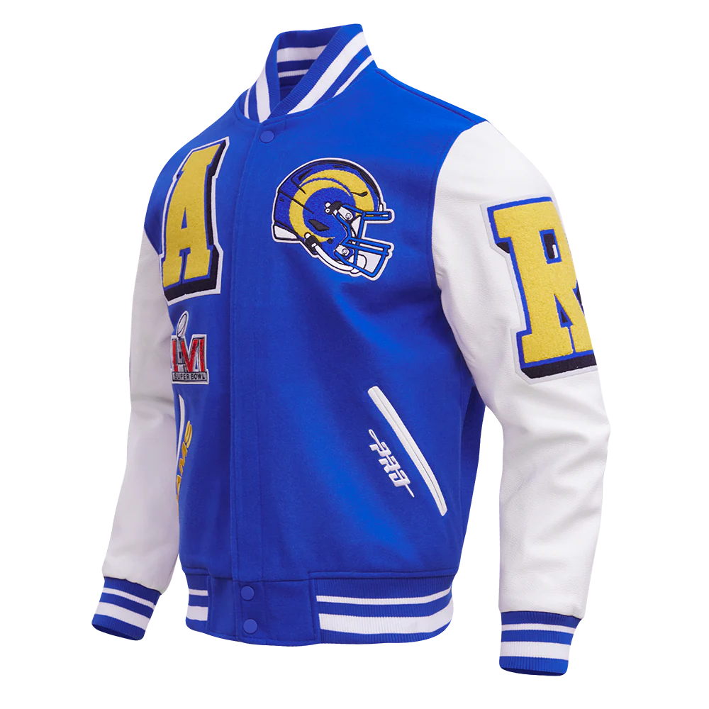 NFL LOS ANGELES RAMS MASHUP MEN'S RIB WOOL VARSITY JACKET