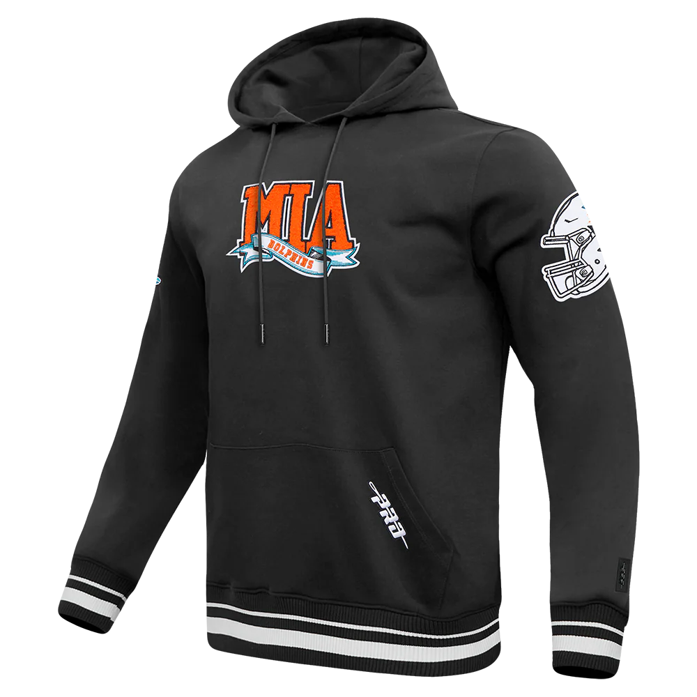 NFL MIAMI DOLPHINS TEAM PENNANTS MEN'S RIB FLEECE PULLOVER HOODIE