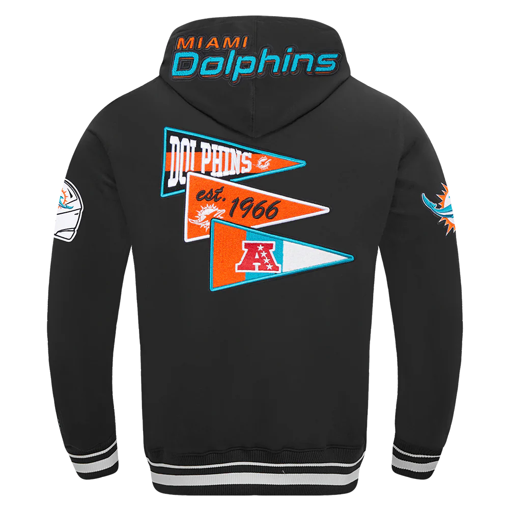 NFL MIAMI DOLPHINS TEAM PENNANTS MEN'S RIB FLEECE PULLOVER HOODIE