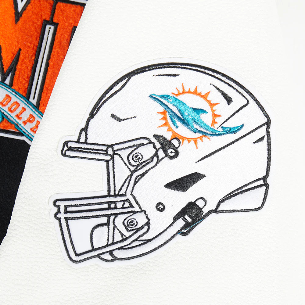 NFL MIAMI DOLPHINS TEAM PENNANTS MEN'S RIB WOOL VARSITY JACKET