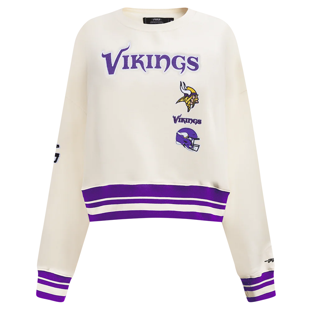 NFL MINNESOTA VIKINGS RETRO CLASSIC WOMEN'S RIB CREWNECK