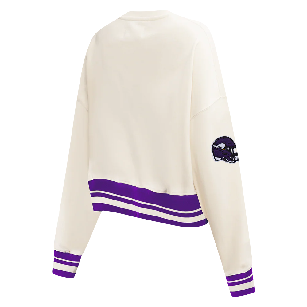NFL MINNESOTA VIKINGS RETRO CLASSIC WOMEN'S RIB CREWNECK