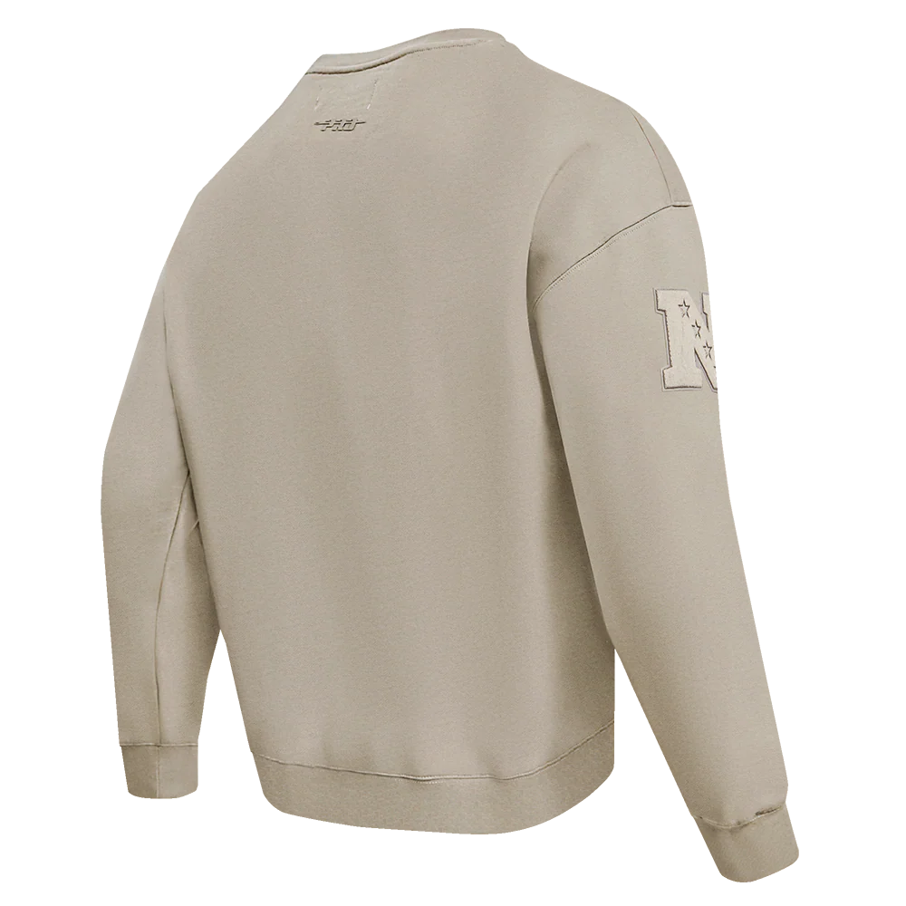 NFL NEW YORK GIANTS NEUTRAL DROP SHOULDER FLEECE CREWNECK