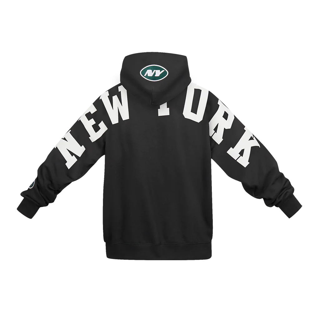 NFL NEW YORK JETS WINGSPAN MEN'S DROP SHOULDER FLEECE PULLOVER HOODIE
