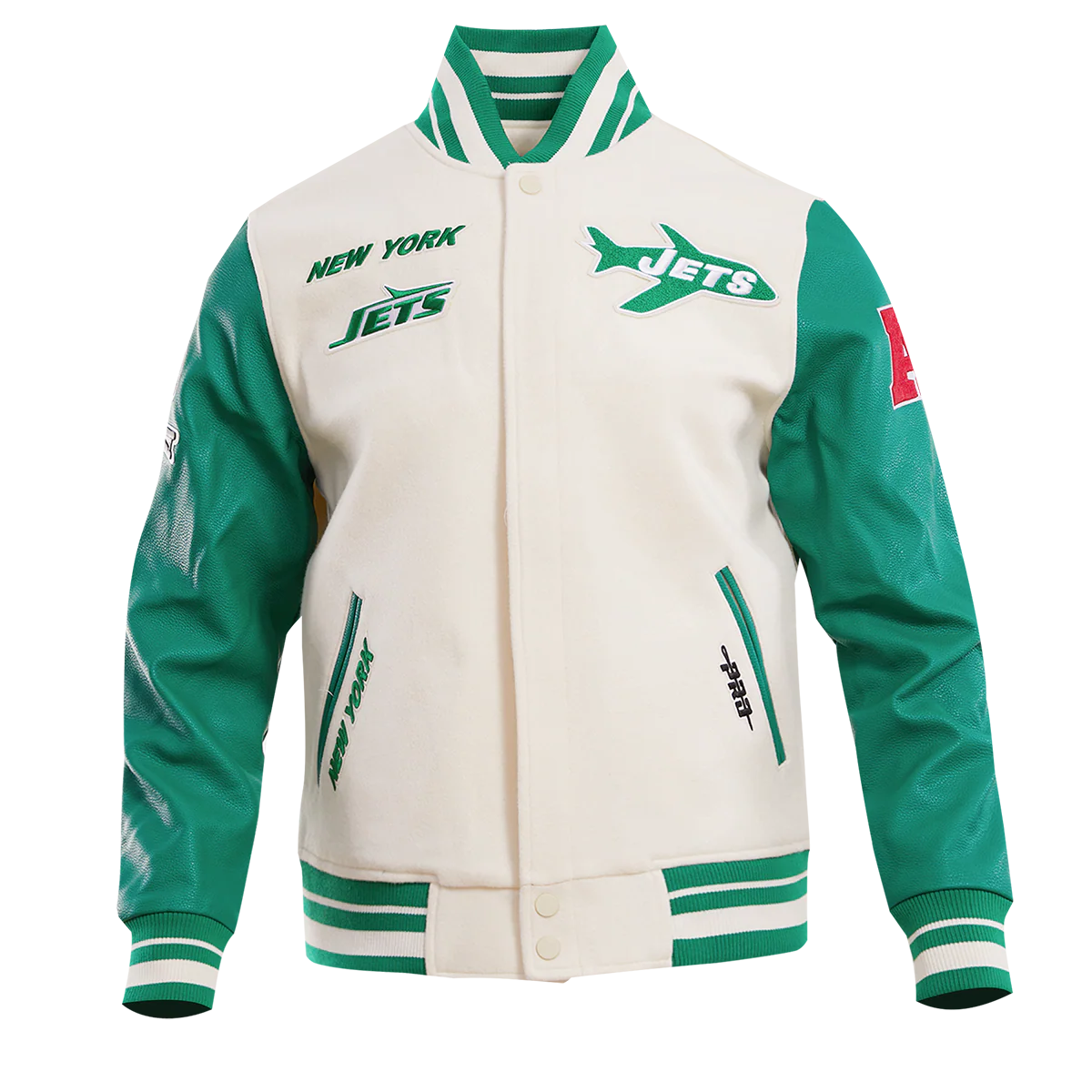 NFL NEW YORK JETS RETRO CLASSIC MEN'S RIB WOOL VARSITY JACKET