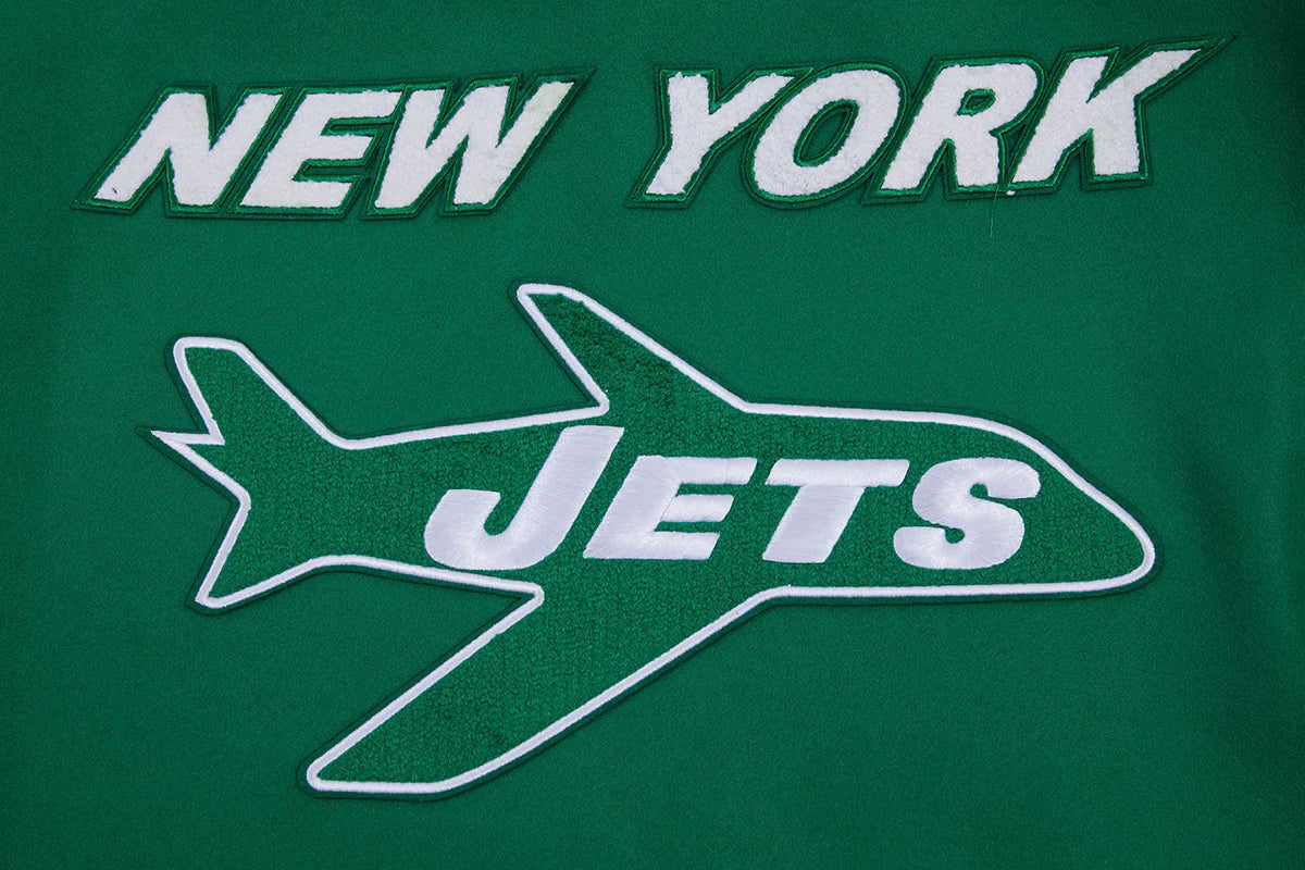 NFL NEW YORK JETS RETRO CLASSIC MEN'S RIB WOOL VARSITY JACKET