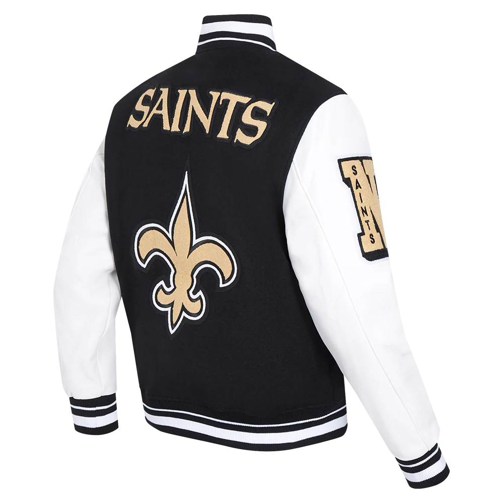 NFL NEW ORLEANS SAINTS MASHUP MEN'S RIB WOOL VARSITY JACKET