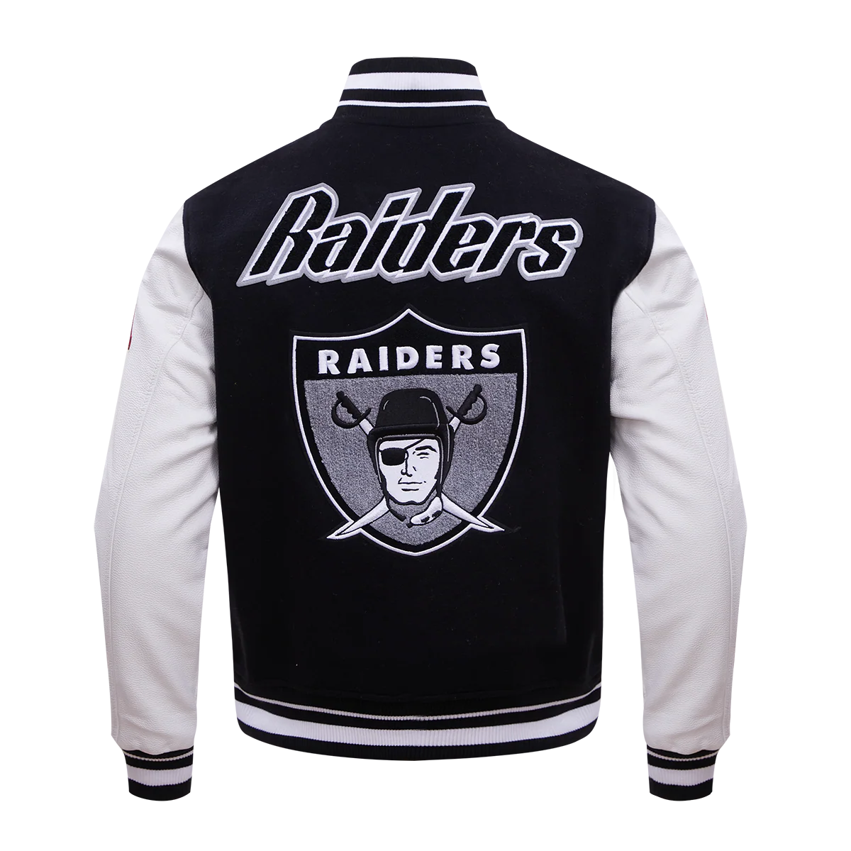 NFL LAS VEGAS RAIDERS RETRO CLASSIC MEN'S RIB WOOL VARSITY JACKET