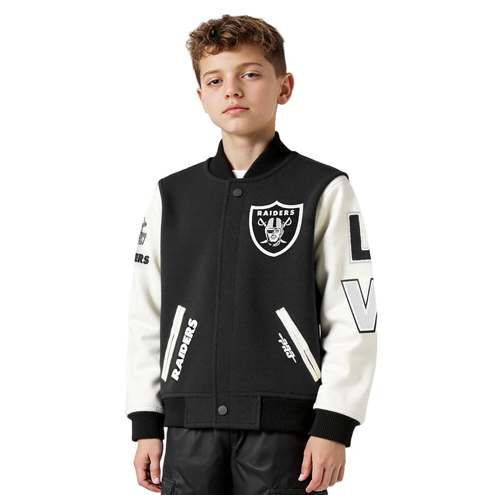 NFL LAS VEGAS RAIDERS CLASSIC BIG BOYS WOOL VARSITY JACKET