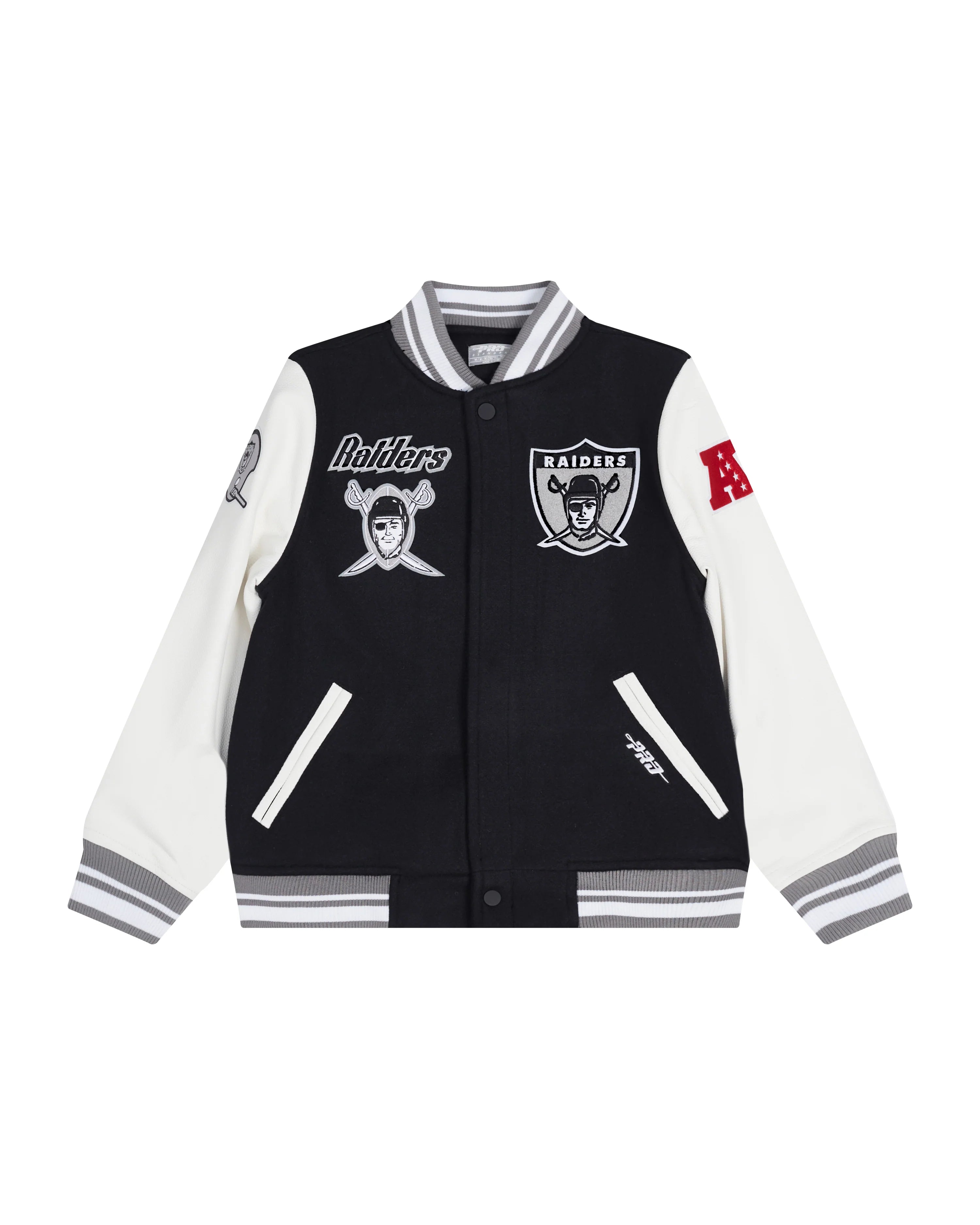 NFL LAS VEGAS RAIDERS RETRO CLASSIC BIG BOYS RIB WOOL VARSITY JACKET