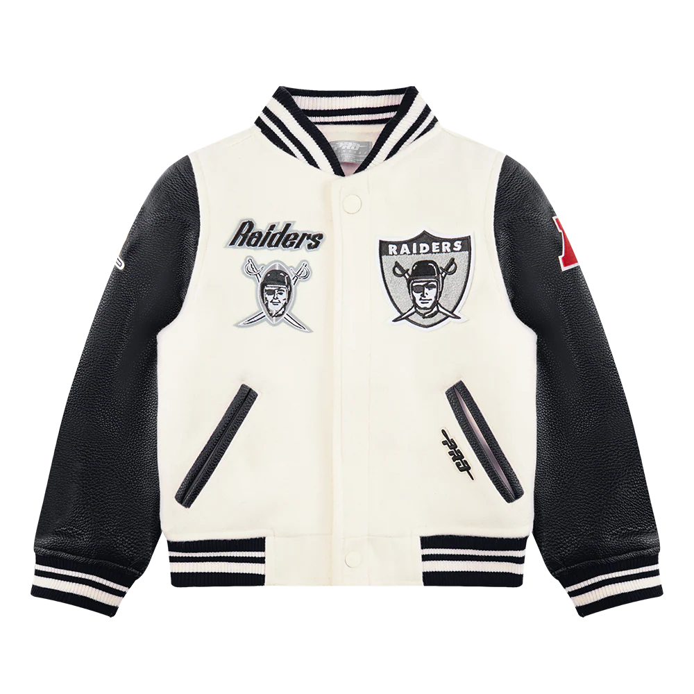 NFL LAS VEGAS RAIDERS RETRO CLASSIC TODDLER BOYS RIB WOOL VARSITY JACKET