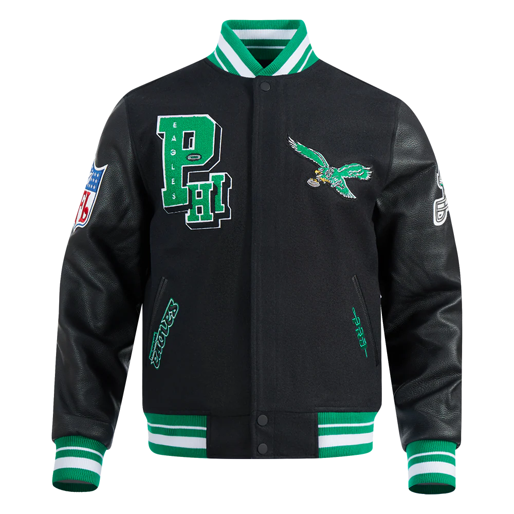 NFL PHILADELPHIA EAGLES BEST OF MEN'S RIB WOOL VARSITY JACKET