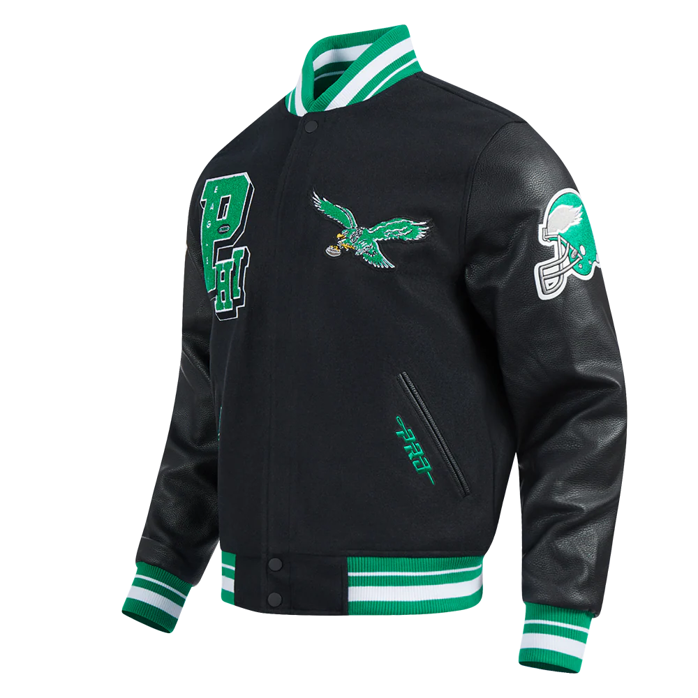 NFL PHILADELPHIA EAGLES BEST OF MEN'S RIB WOOL VARSITY JACKET