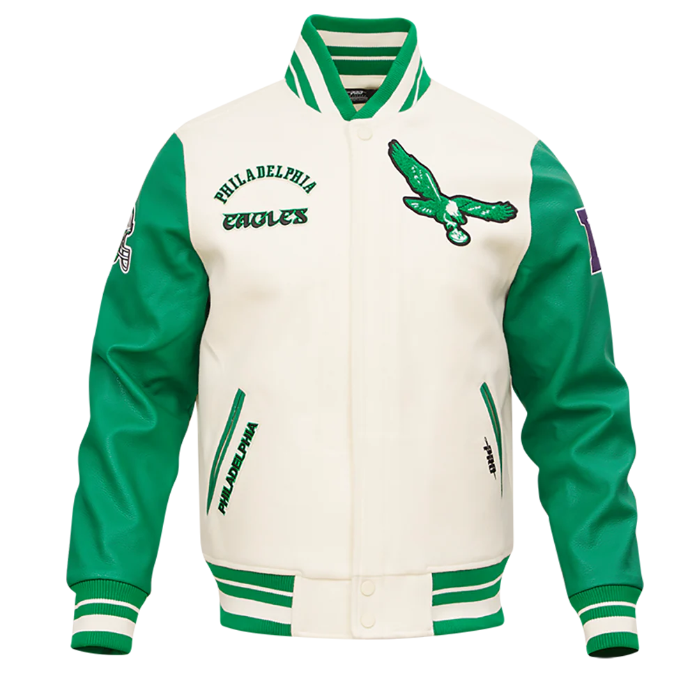 NFL PHILADELPHIA EAGLES RETRO CLASSIC MEN'S RIB WOOL VARSITY JACKET