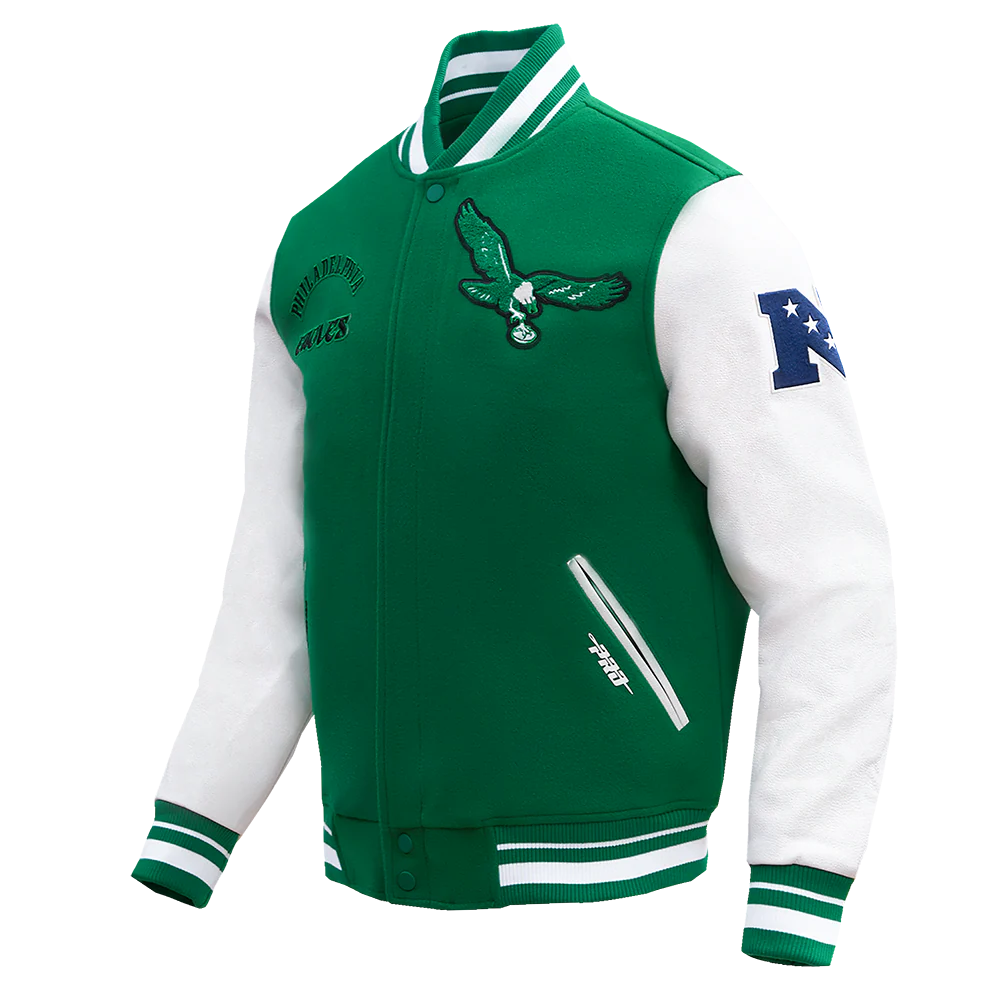 NFL PHILADELPHIA EAGLES RETRO CLASSIC MEN'S RIB WOOL VARSITY JACKET