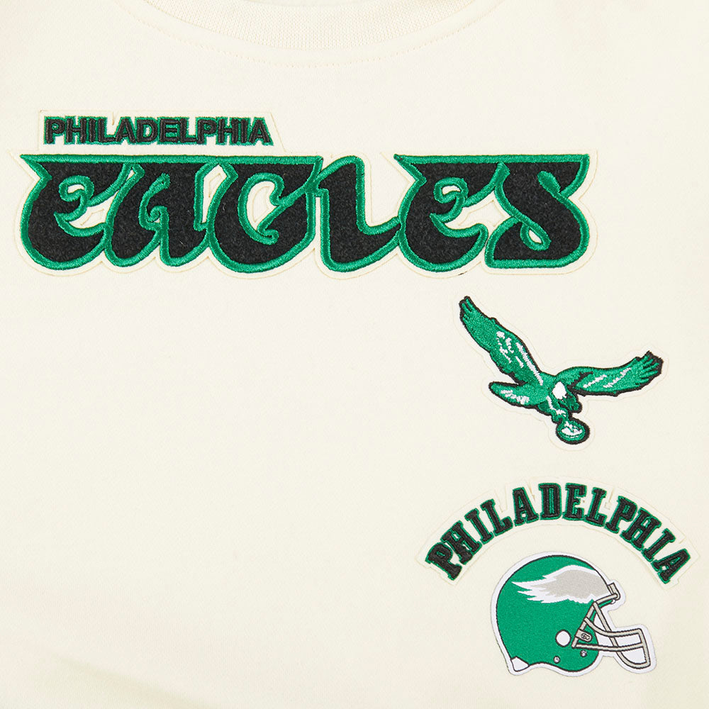 NFL PHILADELPHIA EAGLES RETRO CLASSIC BIG GIRLS RIB FLEECE CREWNECK