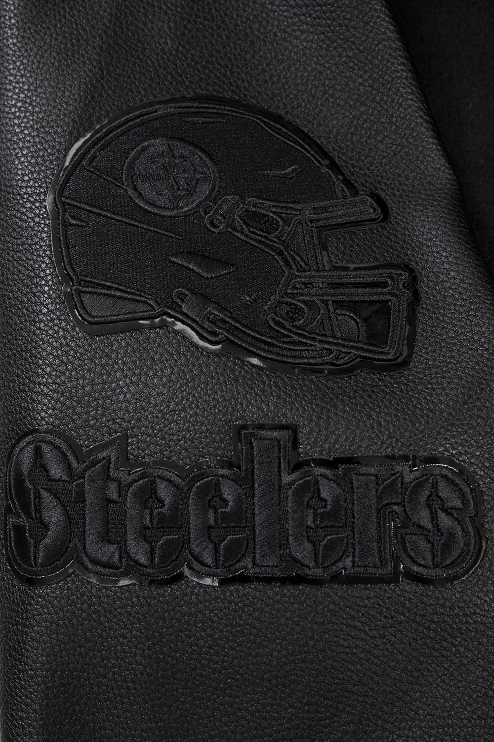 NFL PITTSBURGH STEELERS TRIPLE BLACK MEN'S MEN'S WOOL VARSITY JACKET
