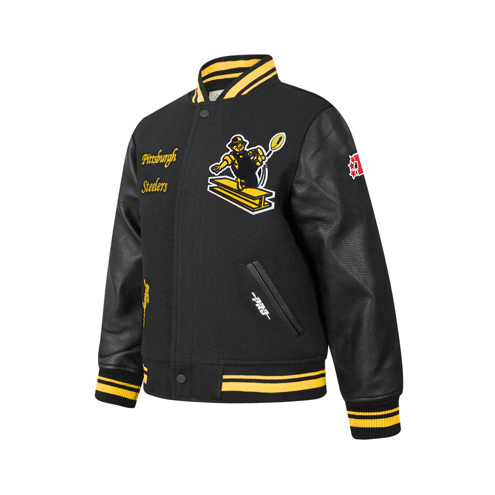 NFL PITTSBURGH STEELERS RETRO CLASSIC BIG BOYS RIB WOOL VARSITY JACKET