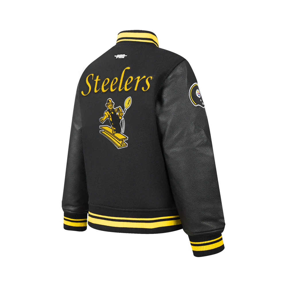 NFL PITTSBURGH STEELERS RETRO CLASSIC BIG BOYS RIB WOOL VARSITY JACKET