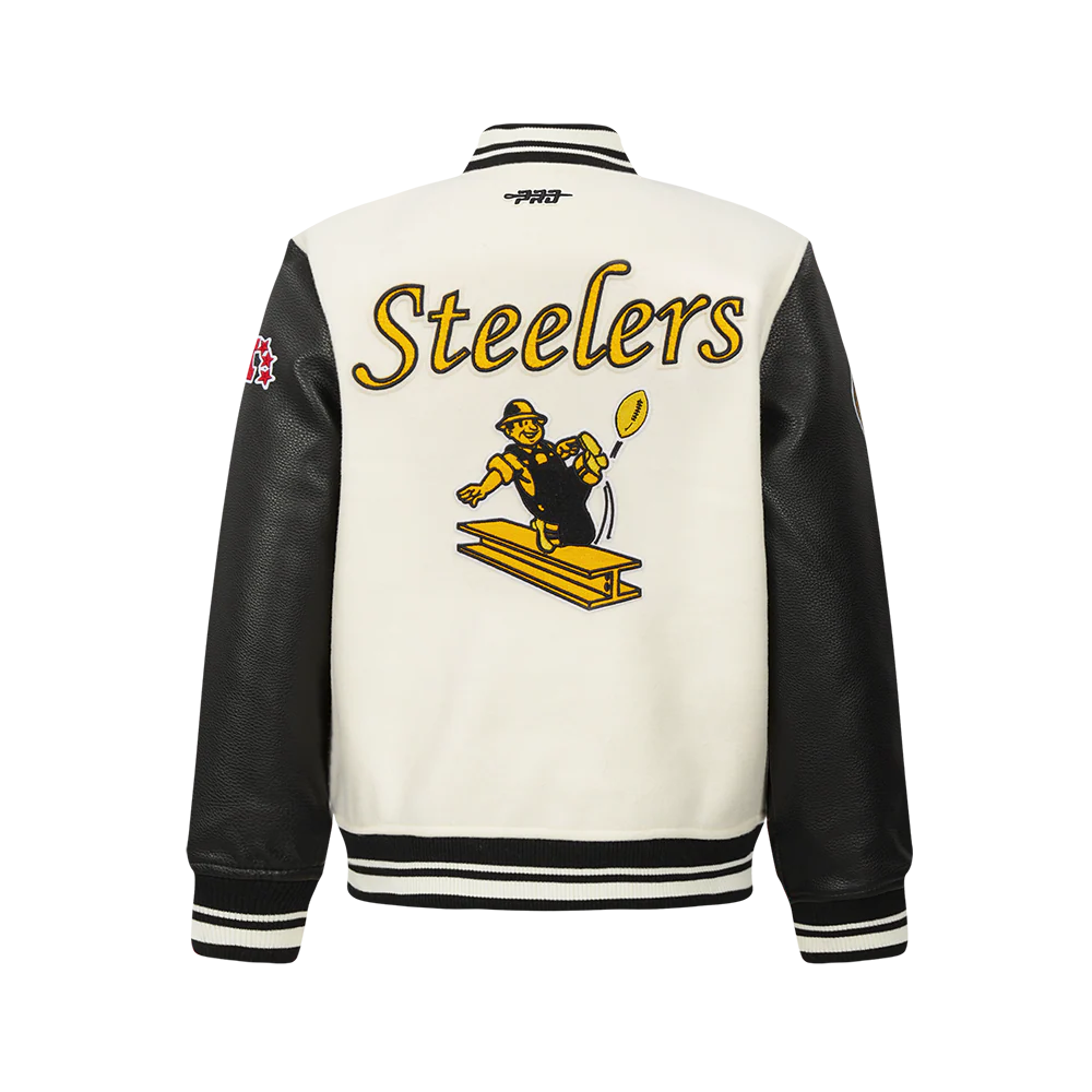 NFL PITTSBURGH STEELERS RETRO CLASSIC BIG BOYS RIB WOOL VARSITY JACKET